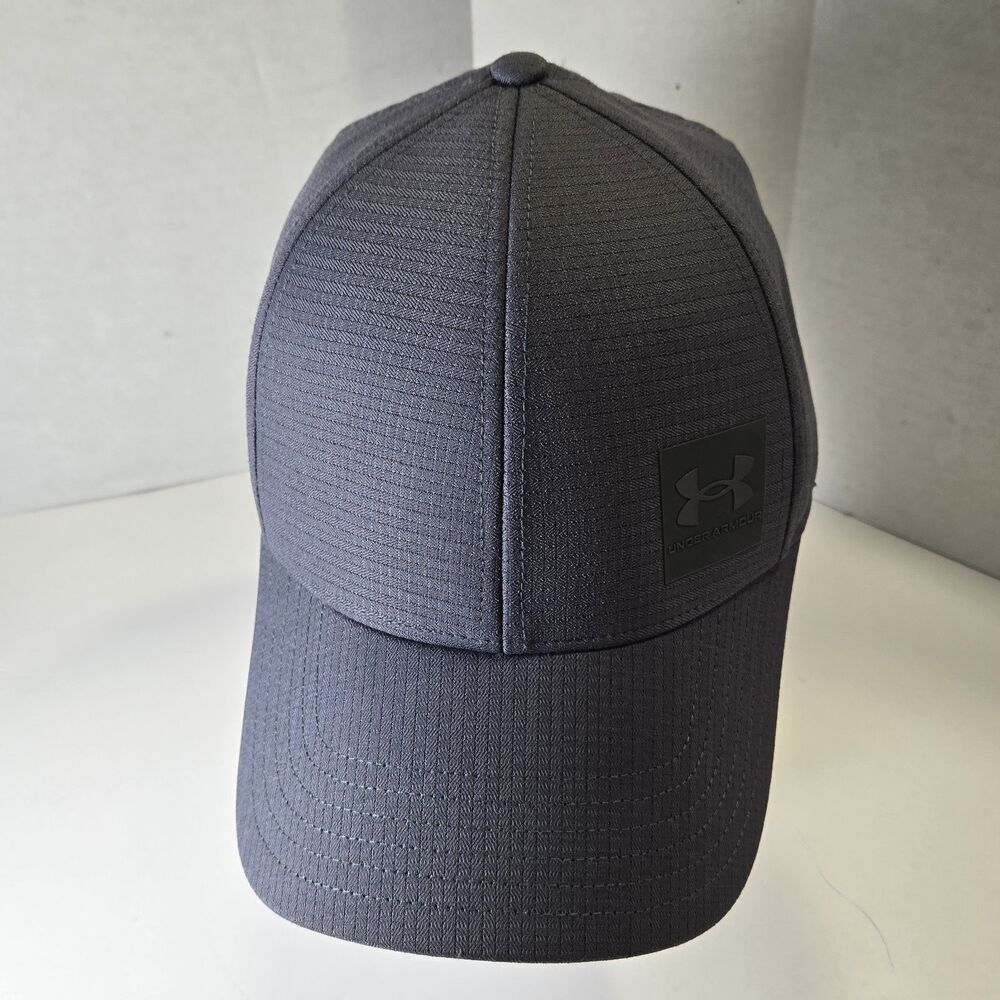 Under Armour Baseball Cap Gray Mens Sz L/XL Stretch Flex Gray Logo *EUC